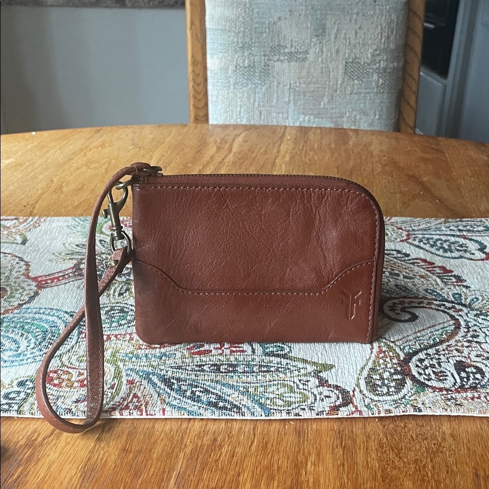Frye Brown Leather Wristlet